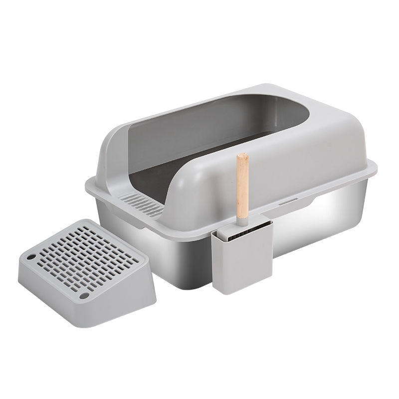 Caja de arena para gatos de acero inoxidable EG-CLBS01A